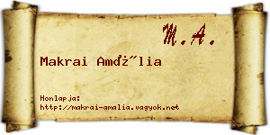 Makrai Amália névjegykártya